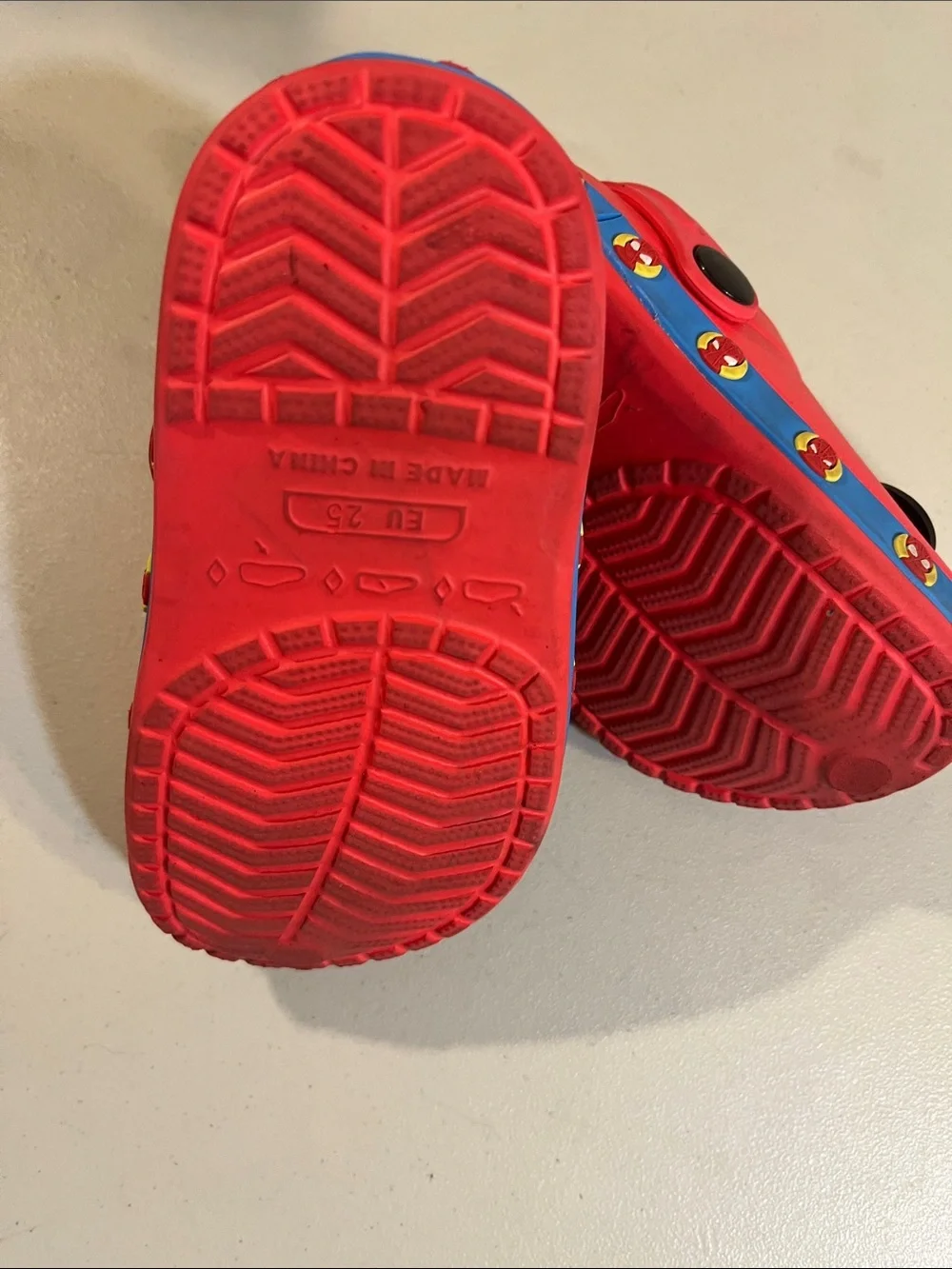 CROCS Red Kids Clog Sandals with Game & Sports Charms